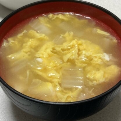 美味しくできました！
白菜入りの卵スープいいですね♪
